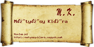 Mátyásy Klára névjegykártya